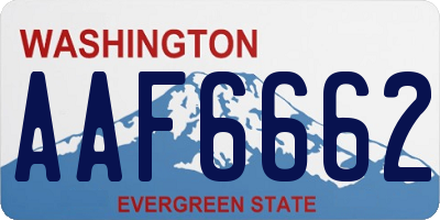 WA license plate AAF6662