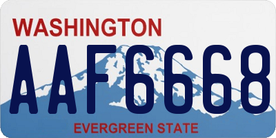 WA license plate AAF6668