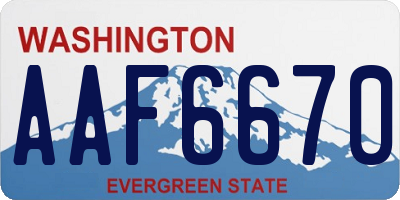 WA license plate AAF6670