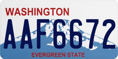 WA license plate AAF6672