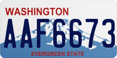 WA license plate AAF6673