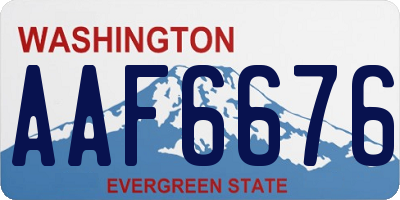 WA license plate AAF6676