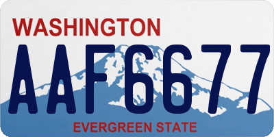 WA license plate AAF6677