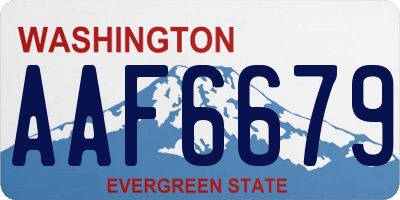 WA license plate AAF6679