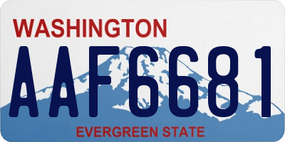 WA license plate AAF6681