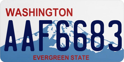 WA license plate AAF6683