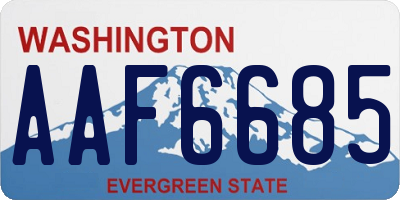 WA license plate AAF6685