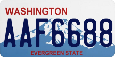 WA license plate AAF6688