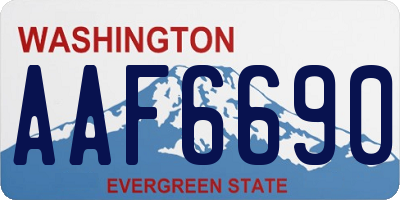 WA license plate AAF6690