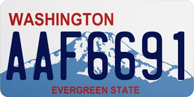 WA license plate AAF6691