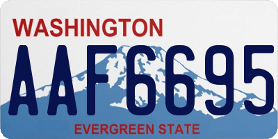 WA license plate AAF6695