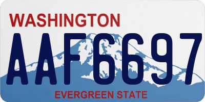 WA license plate AAF6697