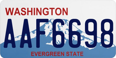 WA license plate AAF6698