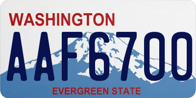 WA license plate AAF6700