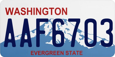 WA license plate AAF6703