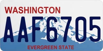 WA license plate AAF6705
