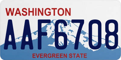 WA license plate AAF6708
