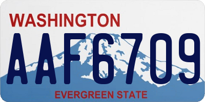 WA license plate AAF6709