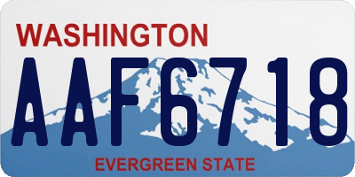 WA license plate AAF6718