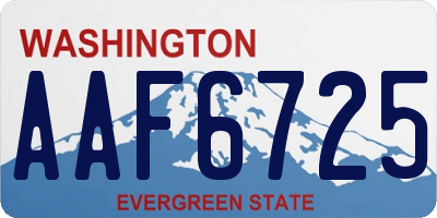 WA license plate AAF6725