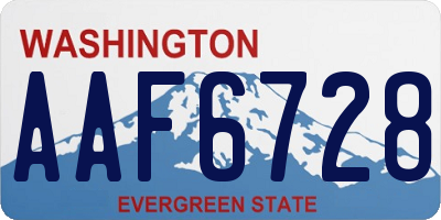 WA license plate AAF6728