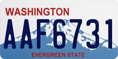 WA license plate AAF6731
