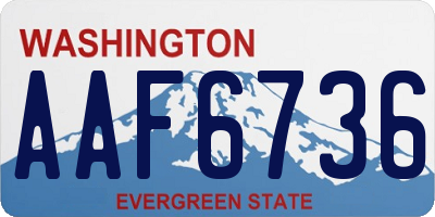 WA license plate AAF6736