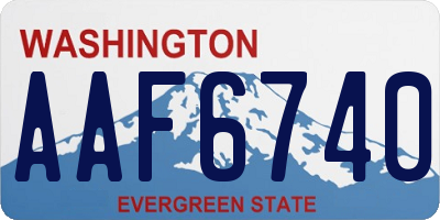 WA license plate AAF6740