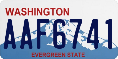 WA license plate AAF6741