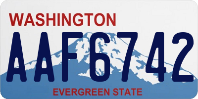 WA license plate AAF6742