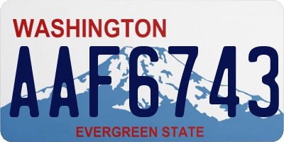 WA license plate AAF6743