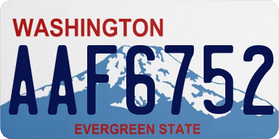 WA license plate AAF6752