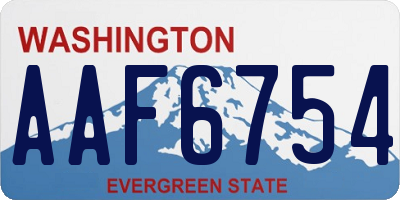 WA license plate AAF6754