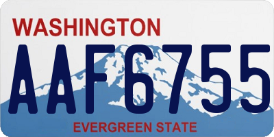 WA license plate AAF6755