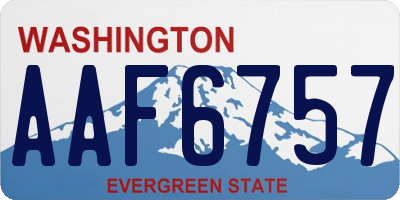 WA license plate AAF6757