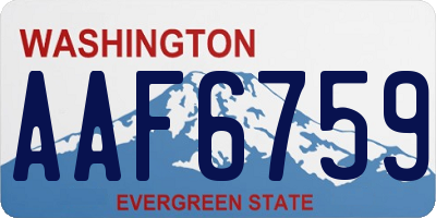 WA license plate AAF6759
