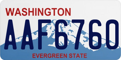 WA license plate AAF6760