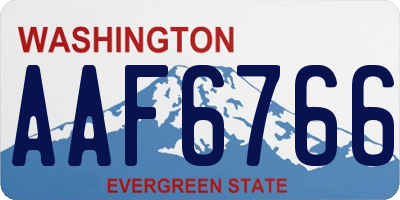WA license plate AAF6766
