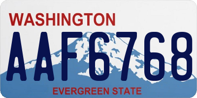 WA license plate AAF6768