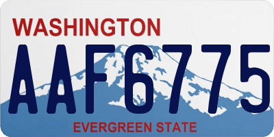 WA license plate AAF6775
