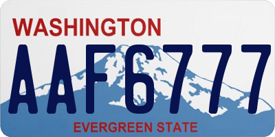 WA license plate AAF6777