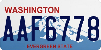 WA license plate AAF6778