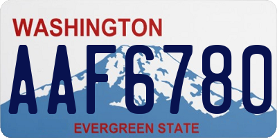 WA license plate AAF6780