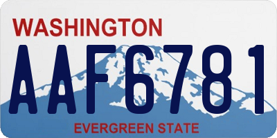 WA license plate AAF6781