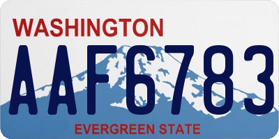 WA license plate AAF6783