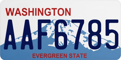 WA license plate AAF6785