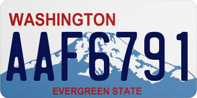 WA license plate AAF6791