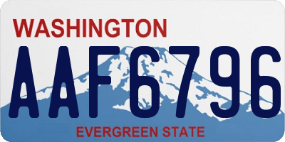 WA license plate AAF6796