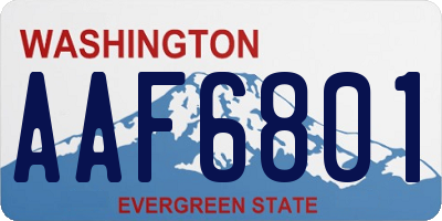 WA license plate AAF6801