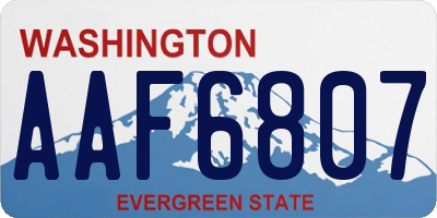 WA license plate AAF6807